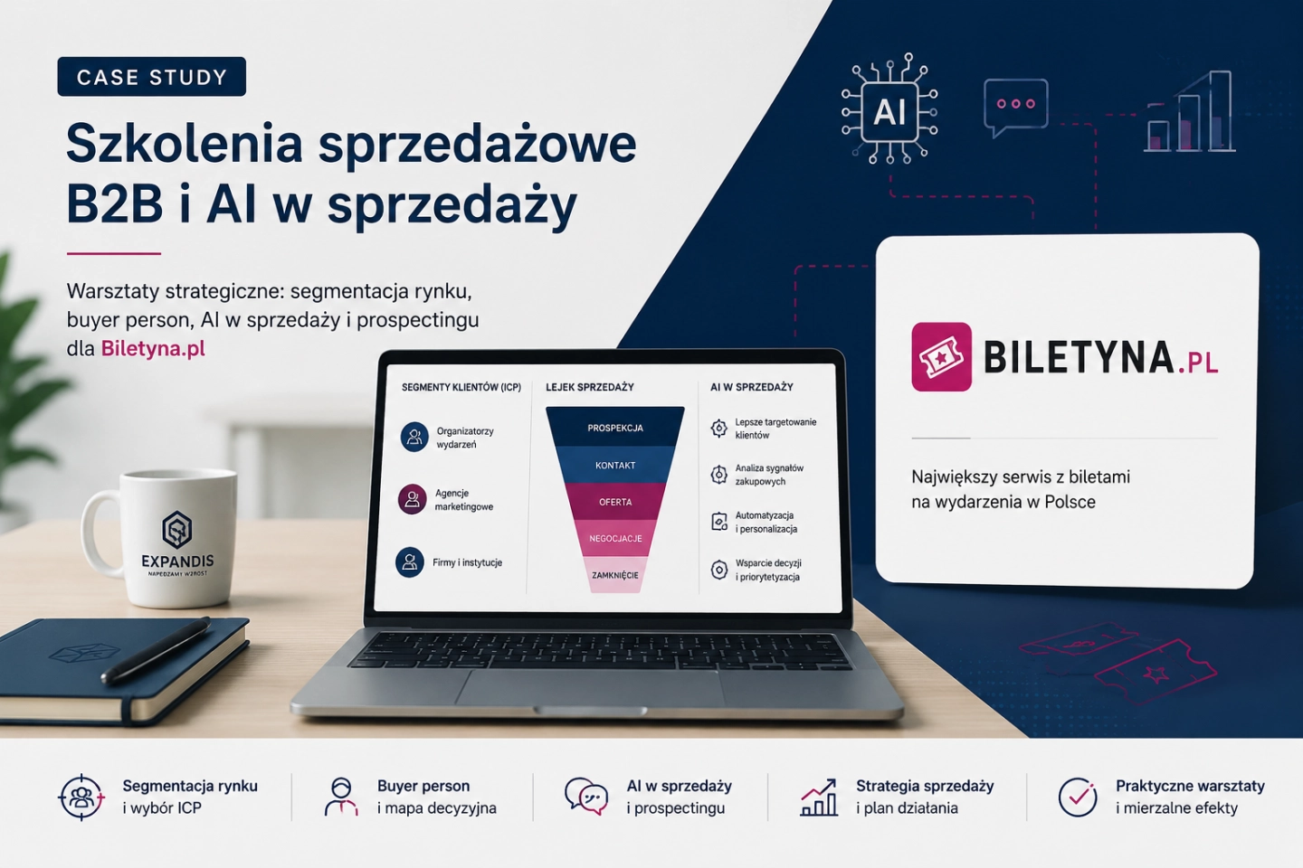 Szkolenia sprzedażowe B2B i AI w sprzedaży – case study Biletyna.pl
